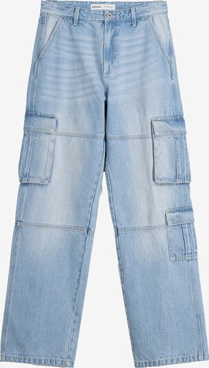 Bershka Jeans cargo en bleu denim, Vue avec produit