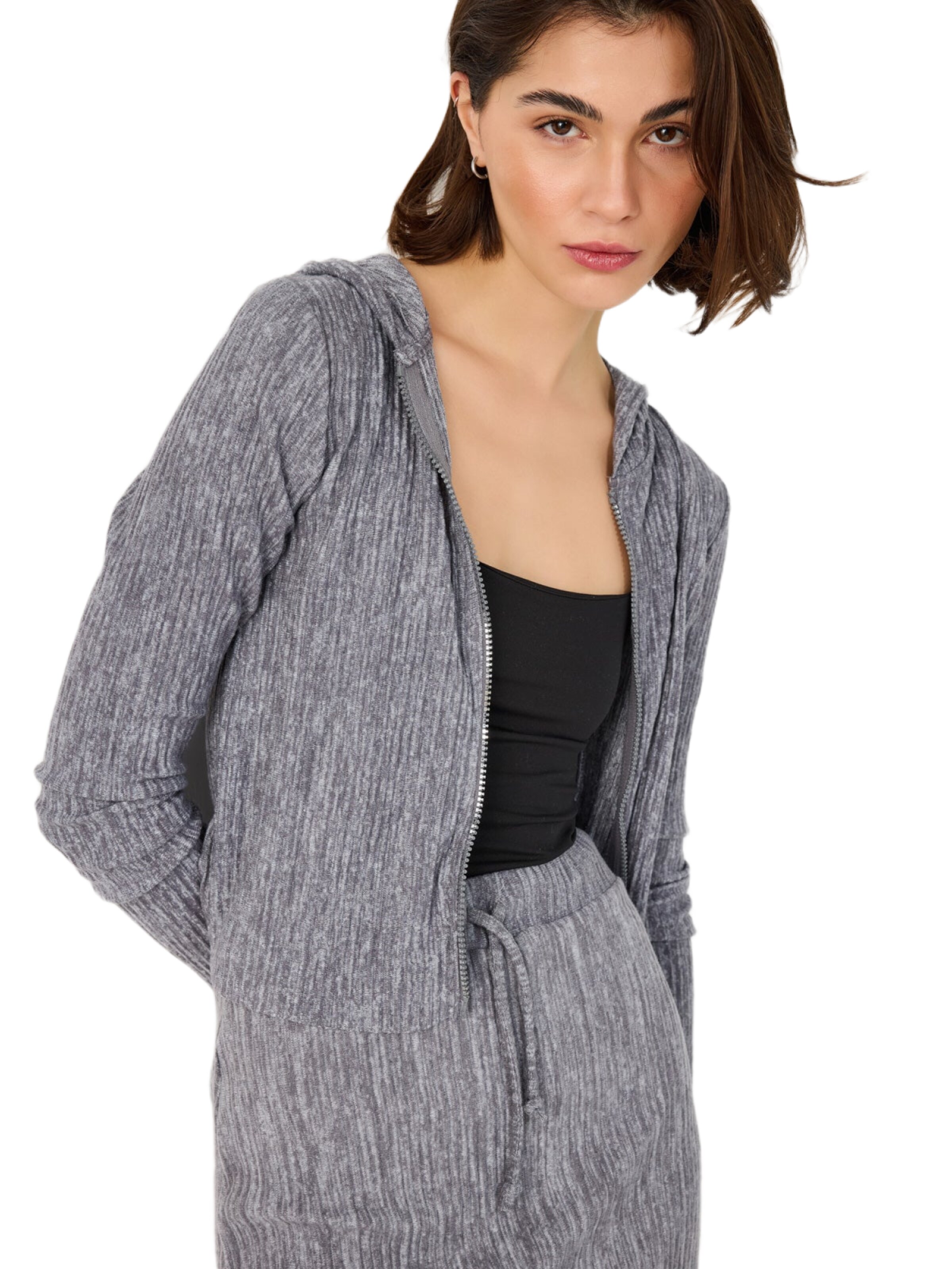 No Matter What Strickjacke in Grau: Vorderseite