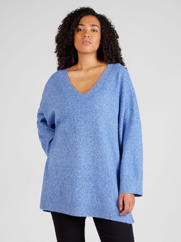 Vero Moda Curve Trui 'Doffy' in Blauw: voorkant