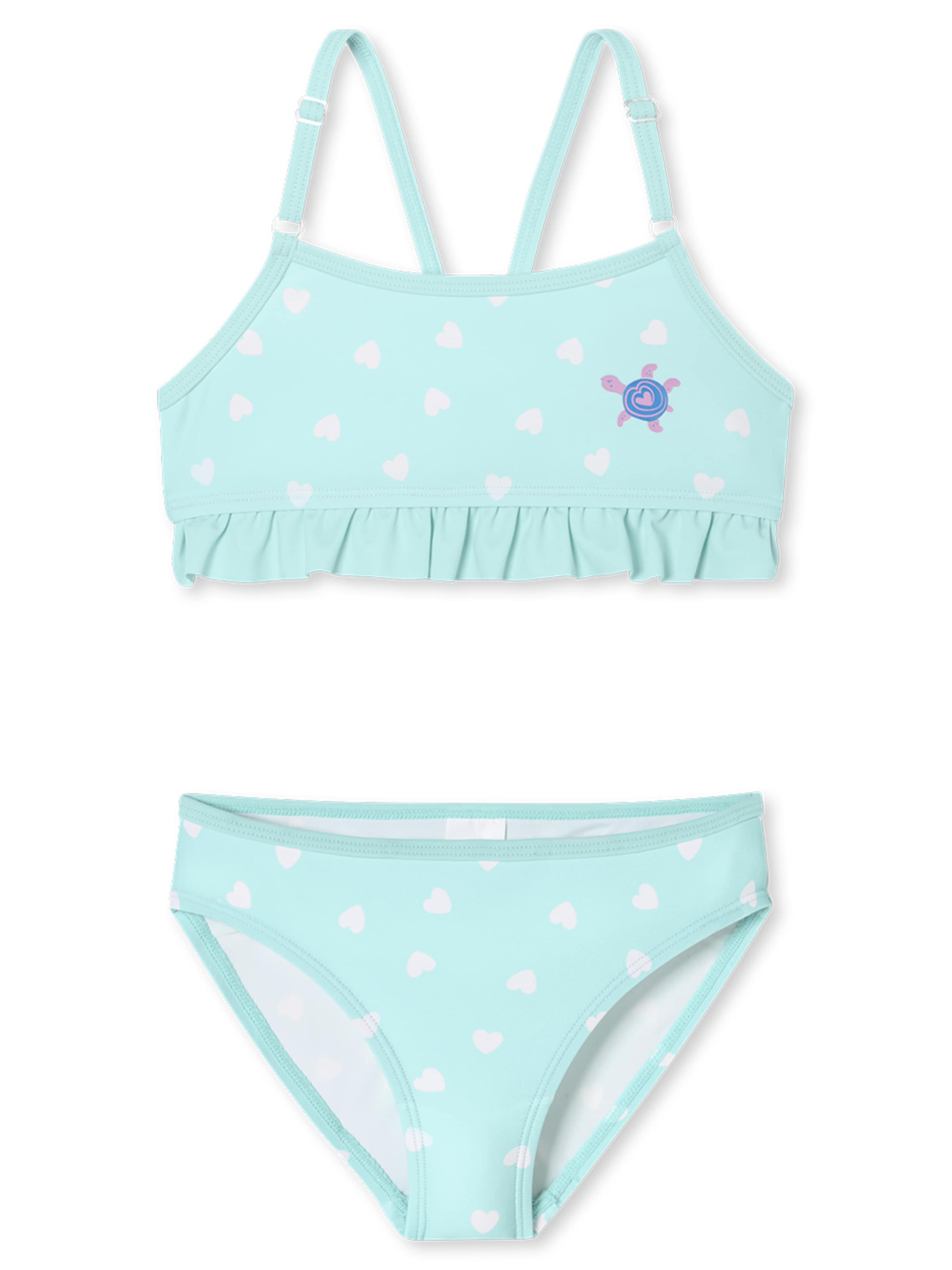 SCHIESSER Bustier Bikini ' Aqua Kids Girl ' in Groen: voorkant