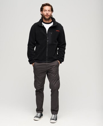 Superdry Fleece jas in Zwart