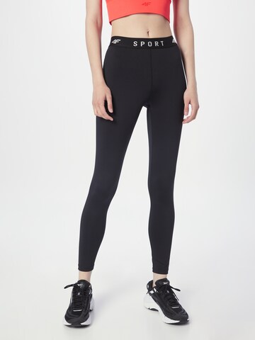 4F Skinny Workout Pants in Black: front