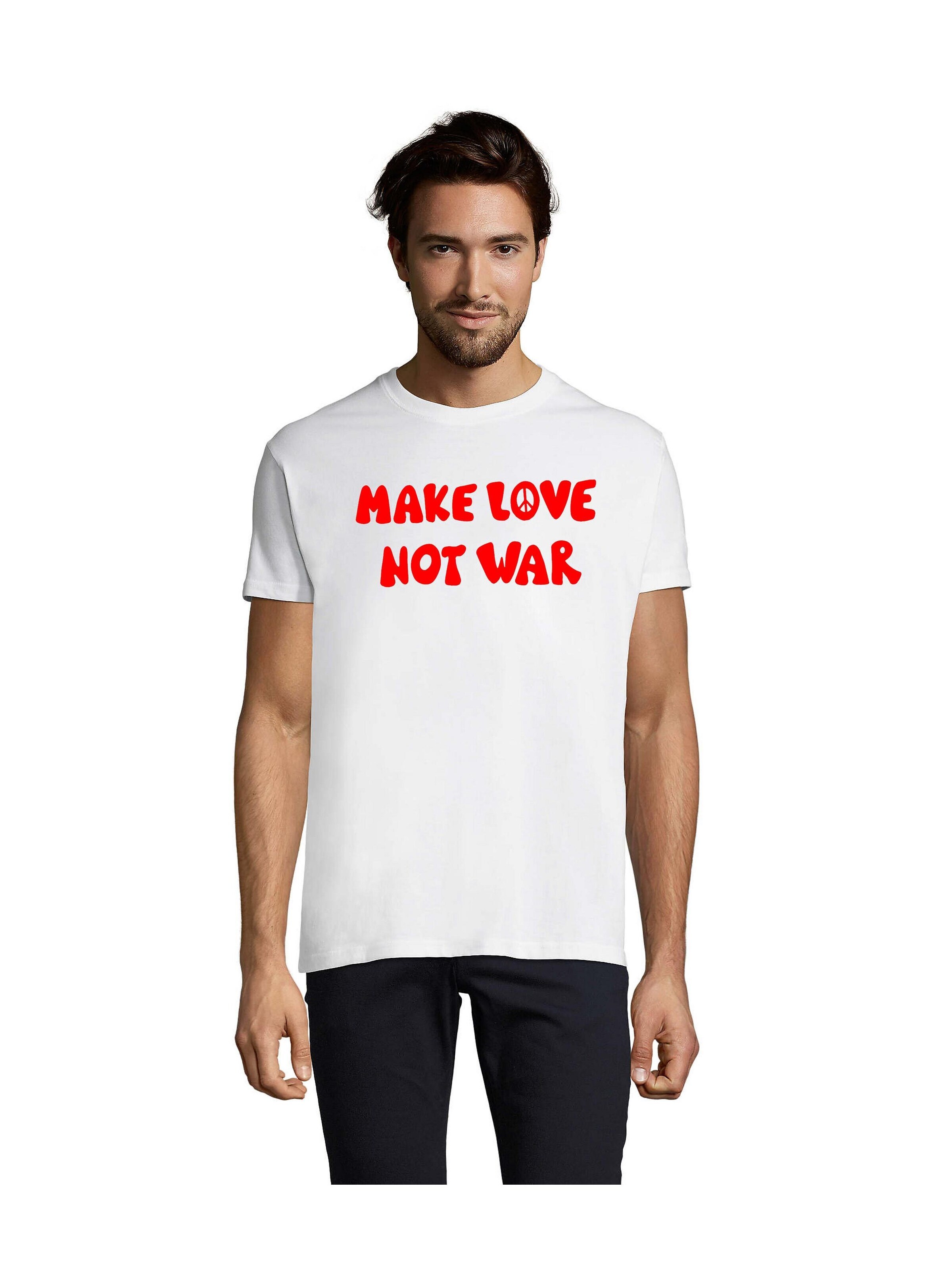 Blondie & Brownie Shirt 'MakeLoveNotWar'‌‌‌‌‌‌‌‌ in L in weiß, Produktansicht