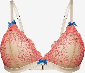 La Muel Lingerie Triangel BH 'Triangle soft lace' in Roze: voorkant