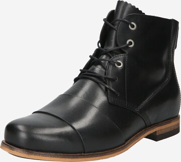 haghe by HUB - Botas com atacadores 'Lomu' em preto: frente