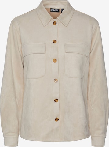 Veste mi-saison PIECES en beige : devant