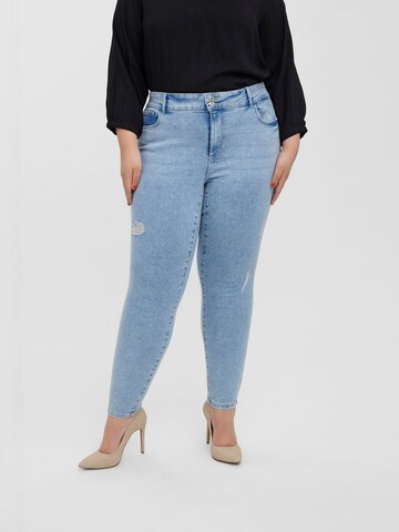 Vero Moda Curve Skinny Jeans 'Sophia' in Blauw: voorkant