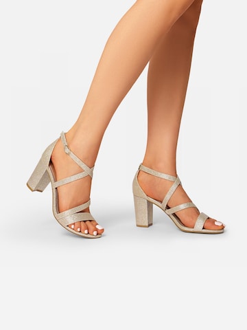 Dream Pairs Strap Sandals in Gold: front