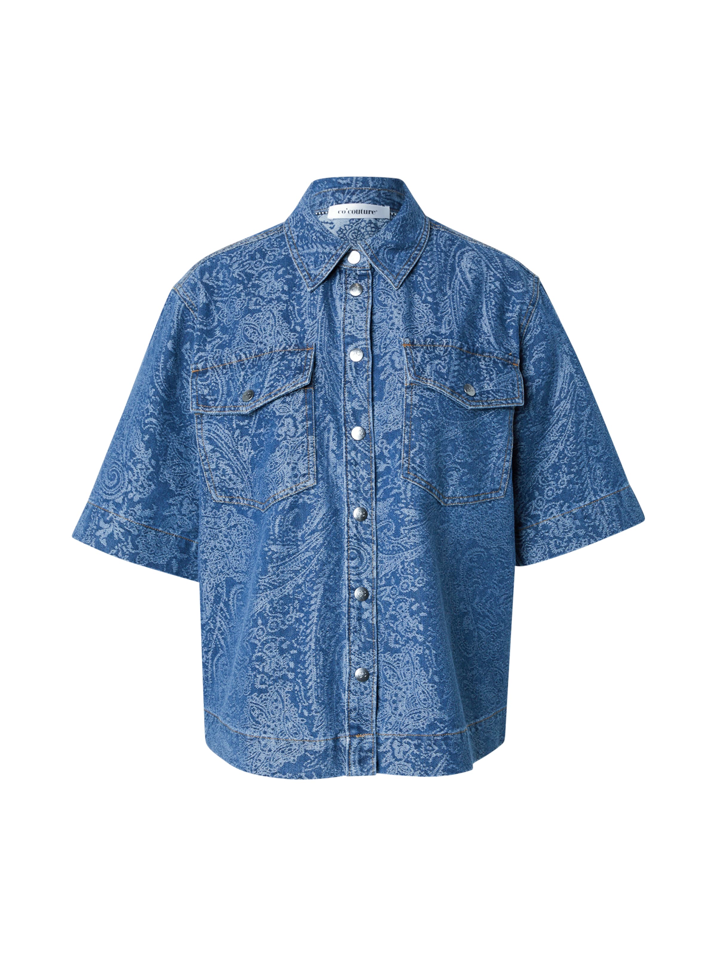 Chemisier 'Dean' co'couture en bleu : devant