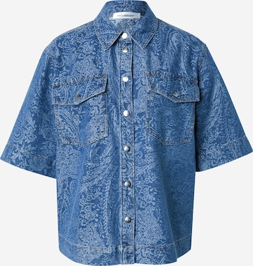 Chemisier 'Dean' co'couture en bleu : devant