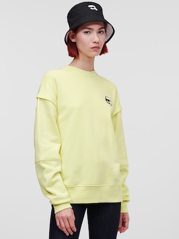 Sweat-shirt 'Ikonik' Karl Lagerfeld en jaune : devant