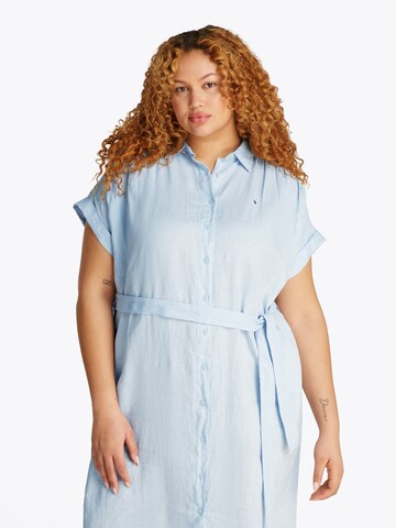 Tommy Hilfiger Curve Dolga srajca 'ESS' | modra barva