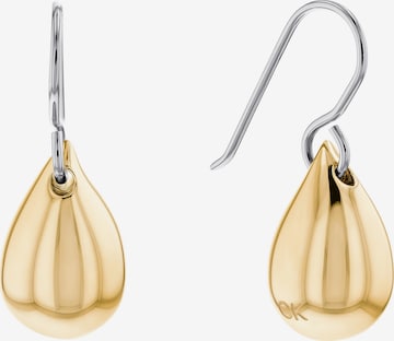 Boucles d'oreilles Calvin Klein en or : devant