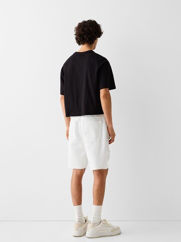 Bershka Loosefit Farmer - fehér