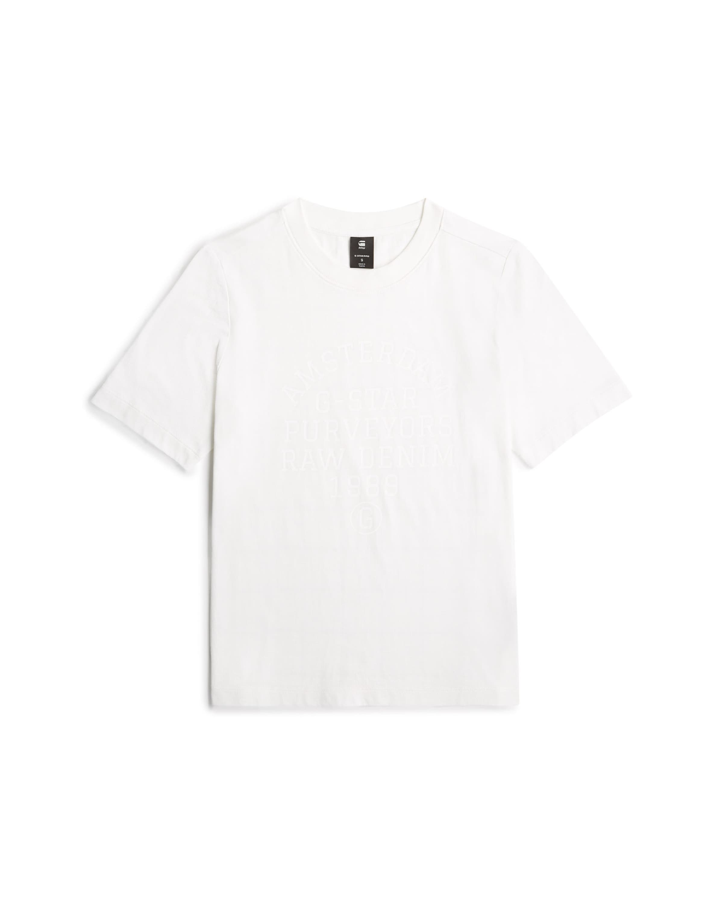 G-STAR Shirt 'Text Graphic' in de kleur Wit, Productweergave