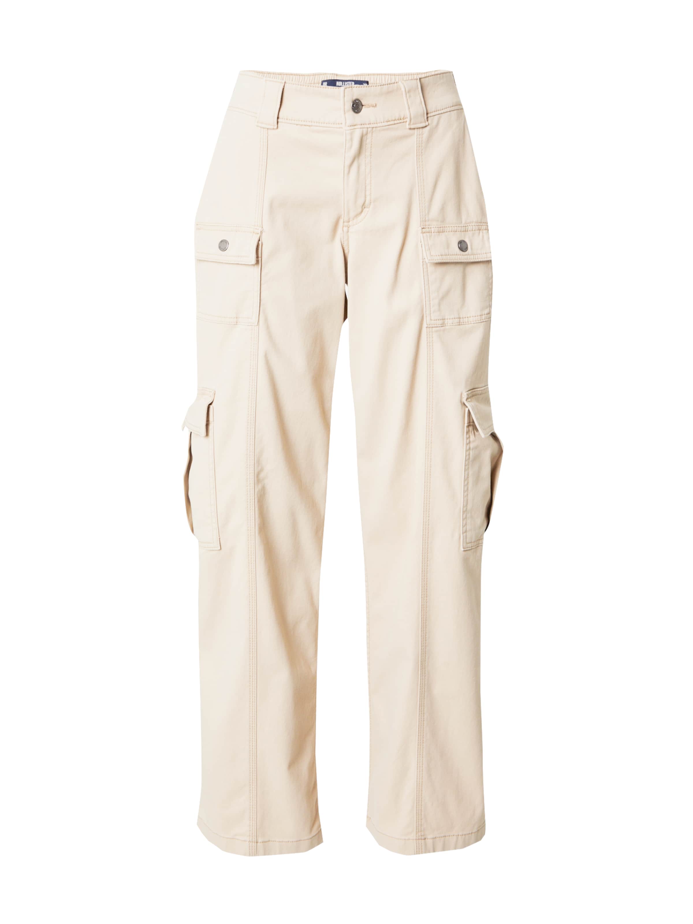Regular Pantalon cargo HOLLISTER en beige : devant
