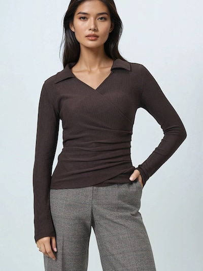 Marškinėliai iš Trend Alaçatı Stili, spalva – tamsiai ruda, Prekių apžvalga