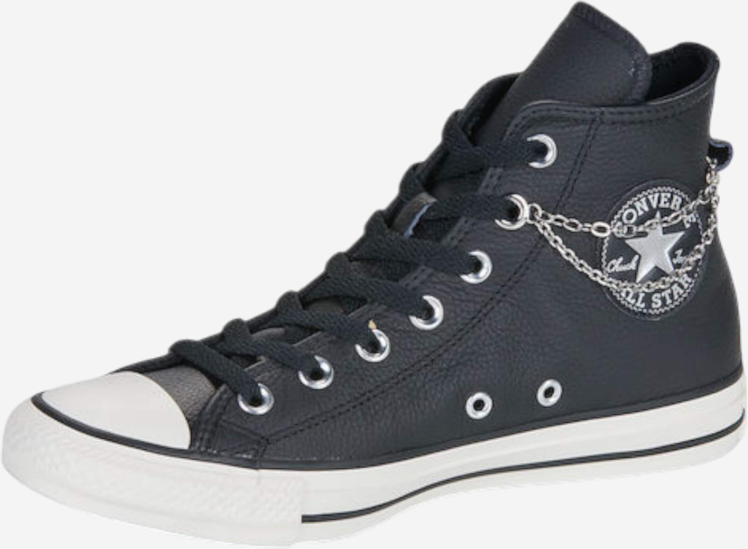 High Top Converse Negras Cuero Gris CHUCK TAYLOR ALL STAR LEATHERBLACK/BLACK/BLACK