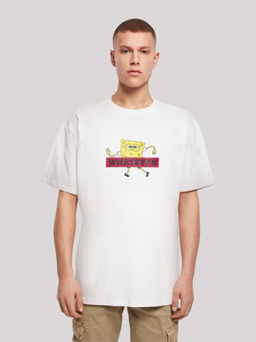 F4NT4STIC Shirt 'Spongebob Schwammkopf WHATEVER' in Wit: voorkant