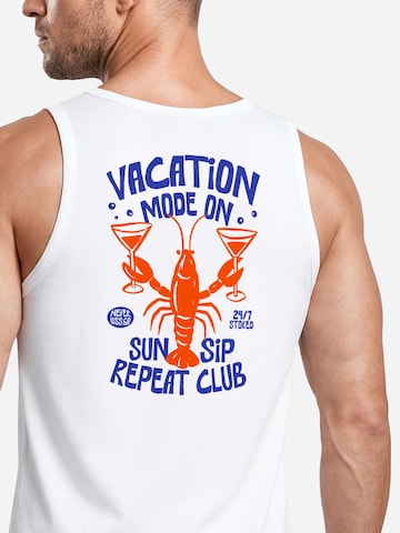 Neverless Shirt 'Vacation mode on' in White