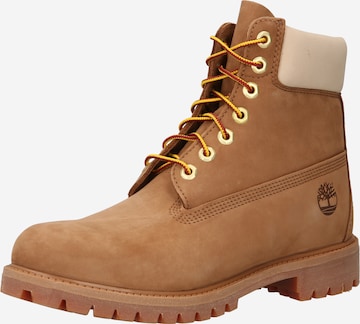 TIMBERLAND Boots med snörning i brun: framsida