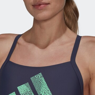 ADIDAS SPORTSWEAR Bustier Športne enodelne kopalke 'Big Logo' | modra barva