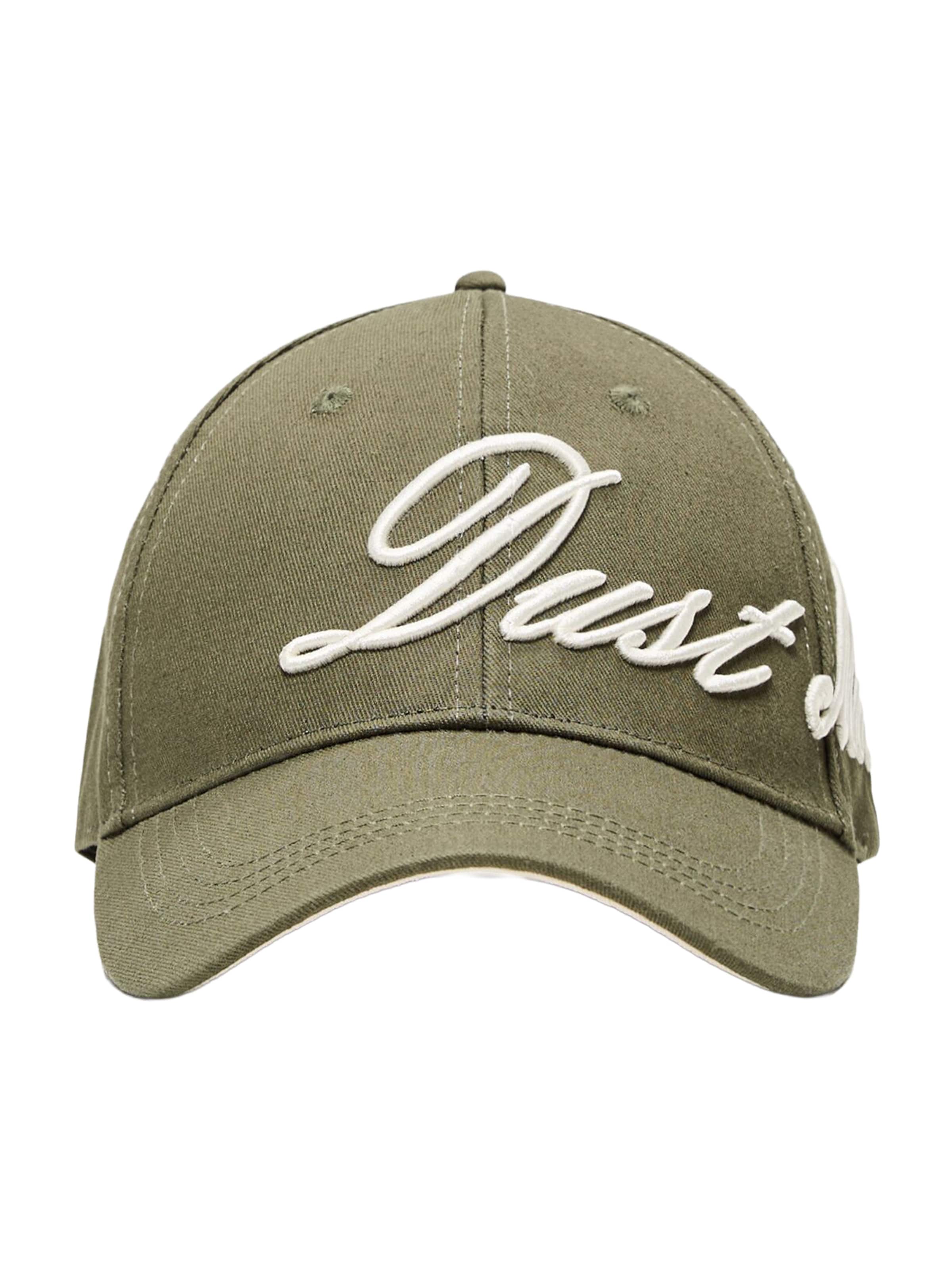 olíva / piszkosfehér Bershka Sapkák 'DUST & NICE', Termék nézet