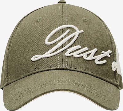 Bershka Lippalakki 'DUST & NICE' värissä oliivi / offwhite, Tuotenäkymä