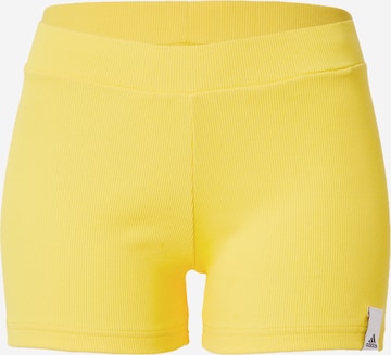 ADIDAS SPORTSWEAR - Slimfit Calças de desporto 'Lounge Rib Booty' em amarelo: frente