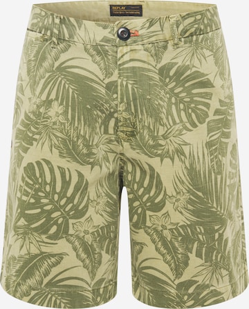 REPLAY Regular Trousers in Green: front