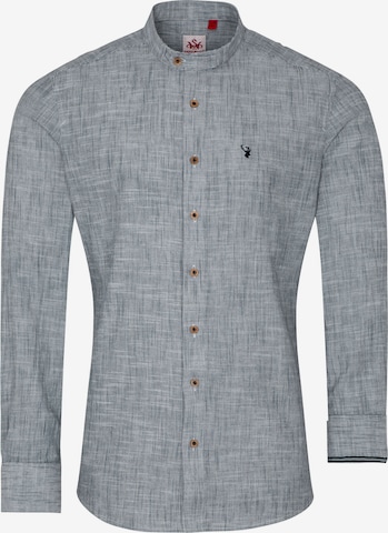 SPIETH & WENSKY Slim fit Traditional Button Up Shirt 'Arnold' in Blue: front