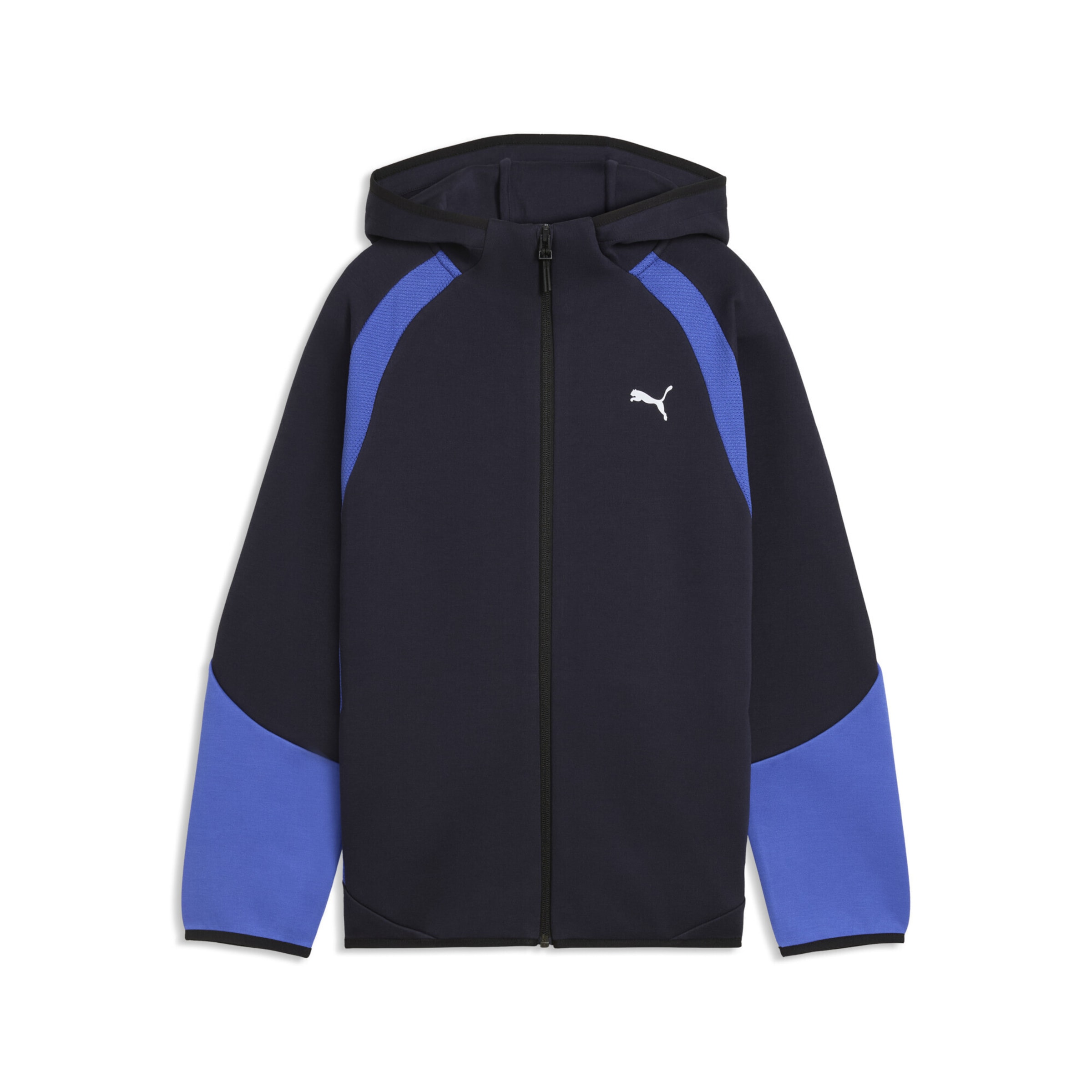 PUMA Zip-Up Hoodie 'Evostripe' in Blue: front