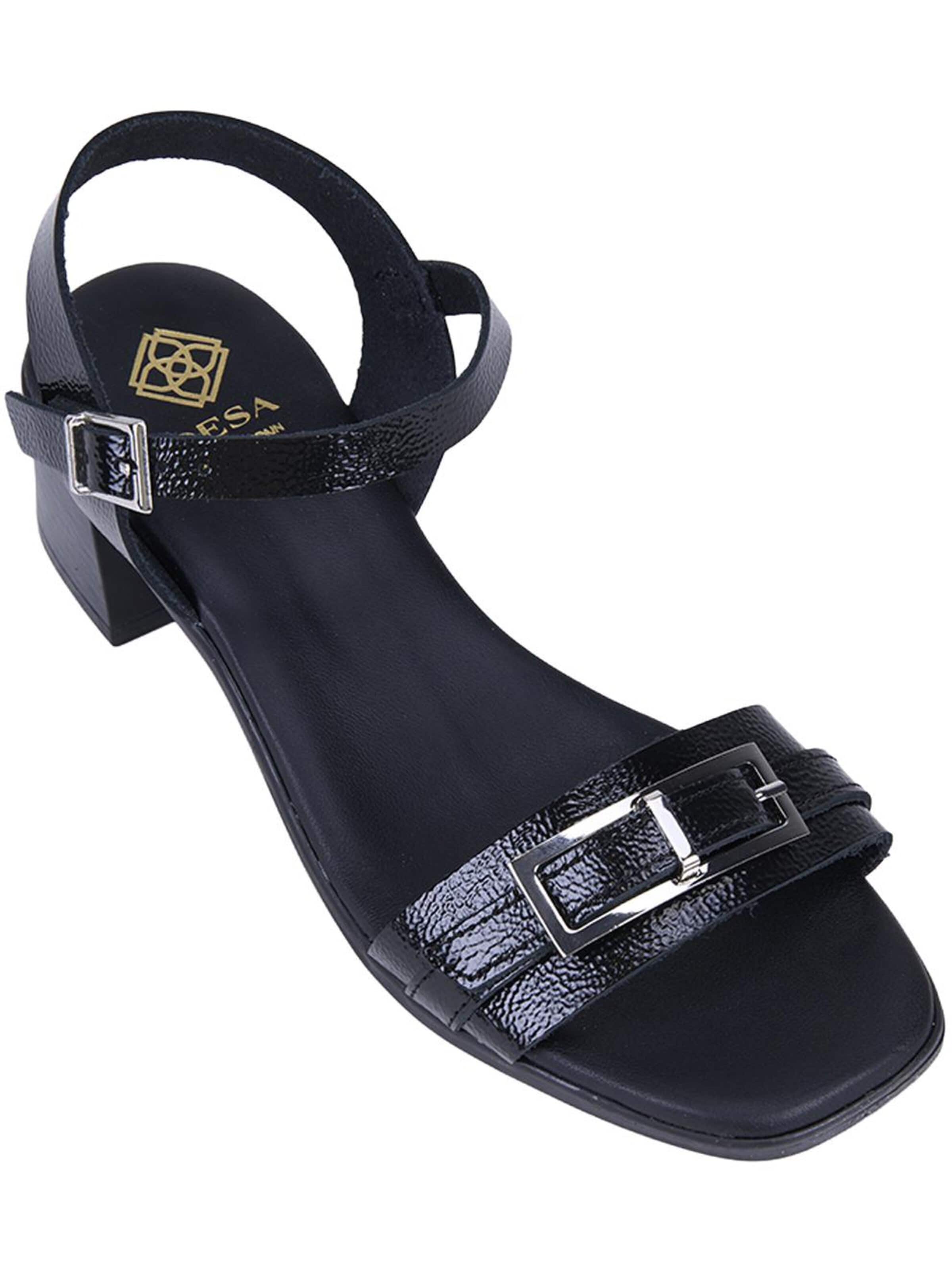 Desa T-bar sandals 'Sandalen mit Blockabsatz' in Black: front