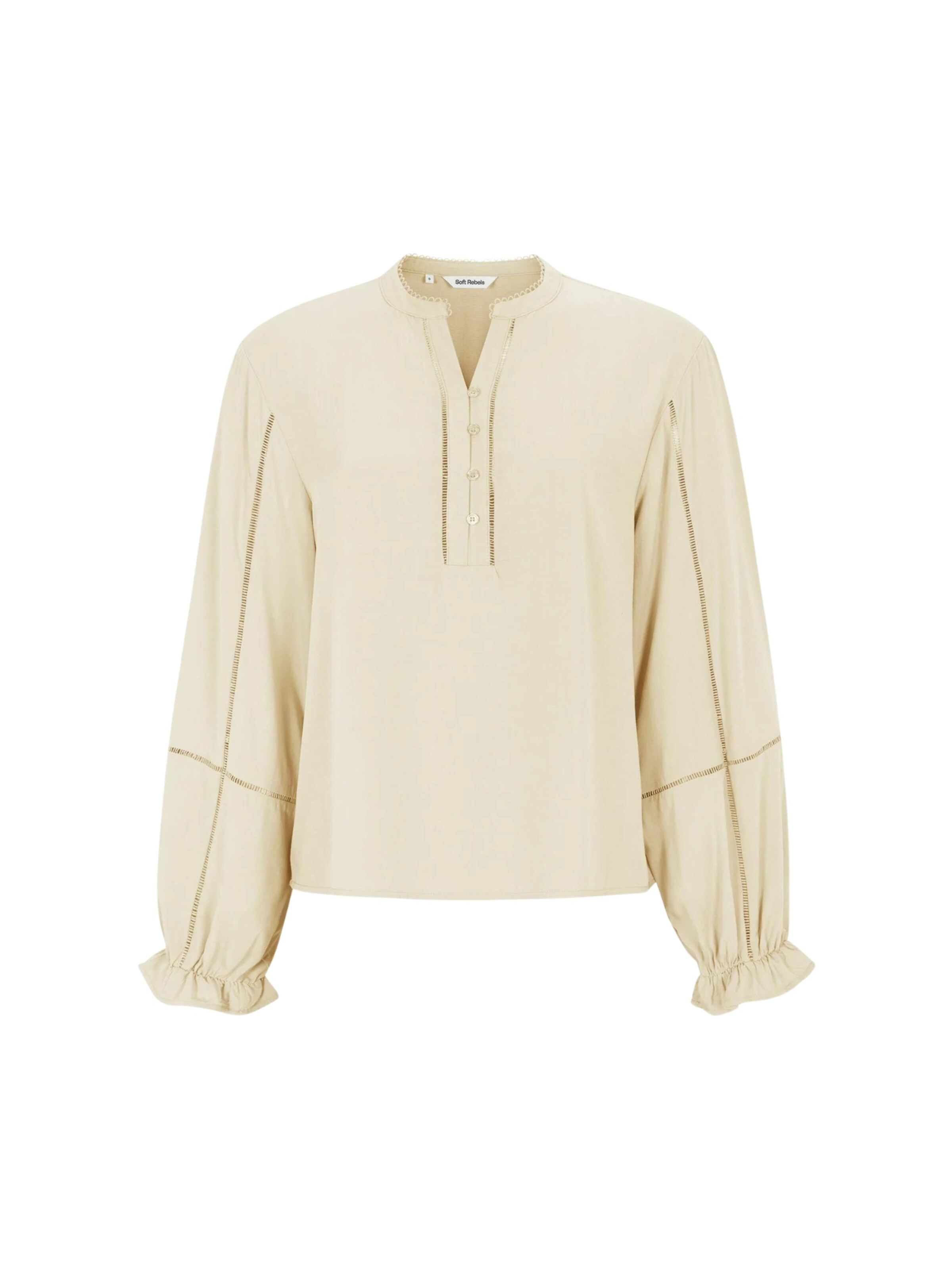 Soft Rebels Blouse 'Edwina' in Beige: voorkant