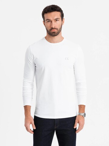 Ombre Shirt 'OM-LSBC-0124' in Wit: voorkant