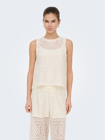 ONLY - Top de malha 'ONLLIAN' em bege: frente