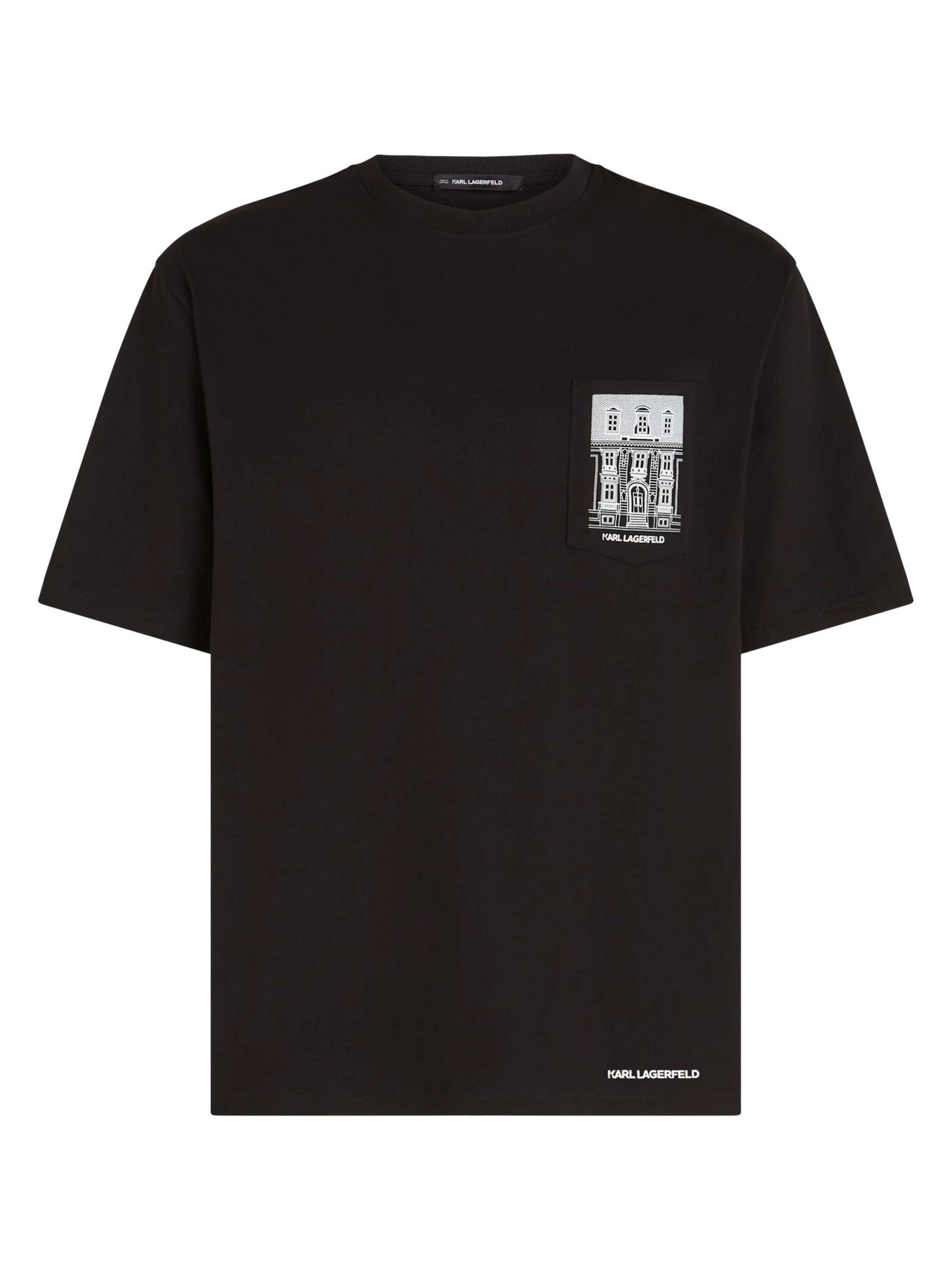 Karl Lagerfeld T-Shirt 'Maison De Karl' in L in ecru / schwarz, Produktansicht