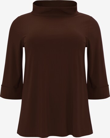 Yoek Shirt 'Dolce' in Brown: front