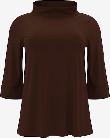 Yoek Shirt 'Dolce' in Brown: front
