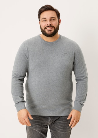 s.Oliver Men Big Sizes Sweater in Grey: front