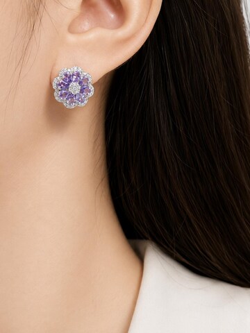 LanLiviaNaušnice 'Tanzanite Stone Flower Ear Studs' - ljubičasta boja