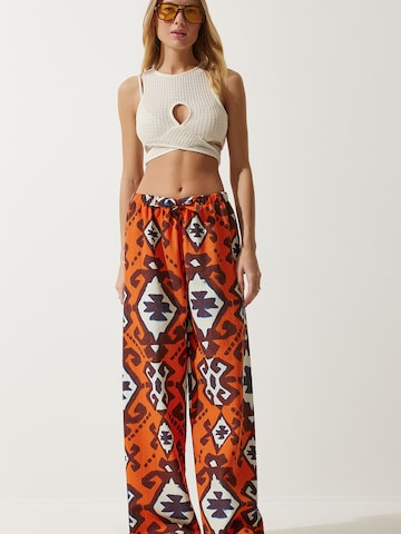 Happiness İstanbul Široke hlačnice Hlače | oranžna barva