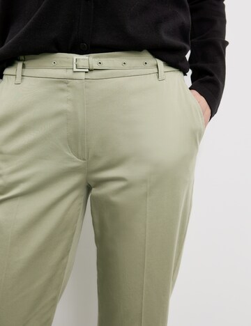 GERRY WEBER Slim fit Trousers with creases in Green