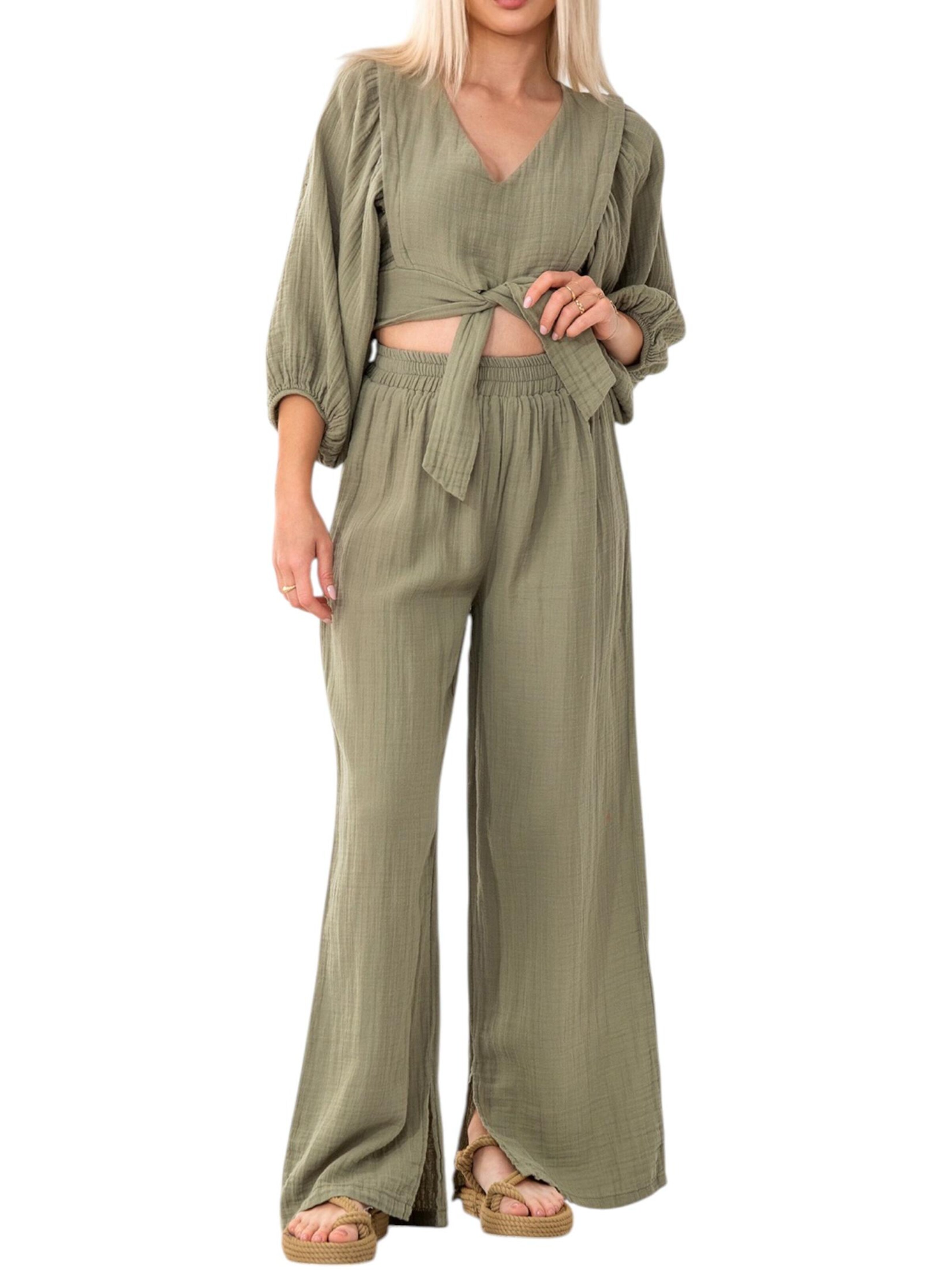 WENOR Loungewear 'FLOWSET' in Green