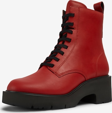 CAMPER Lace-Up Ankle Boots 'Milah' in Red: front