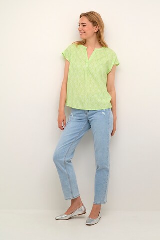 Cream Blouse 'Tiah' in Green