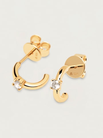 P D PAOLA Earrings 'White Solitary' in Gold
