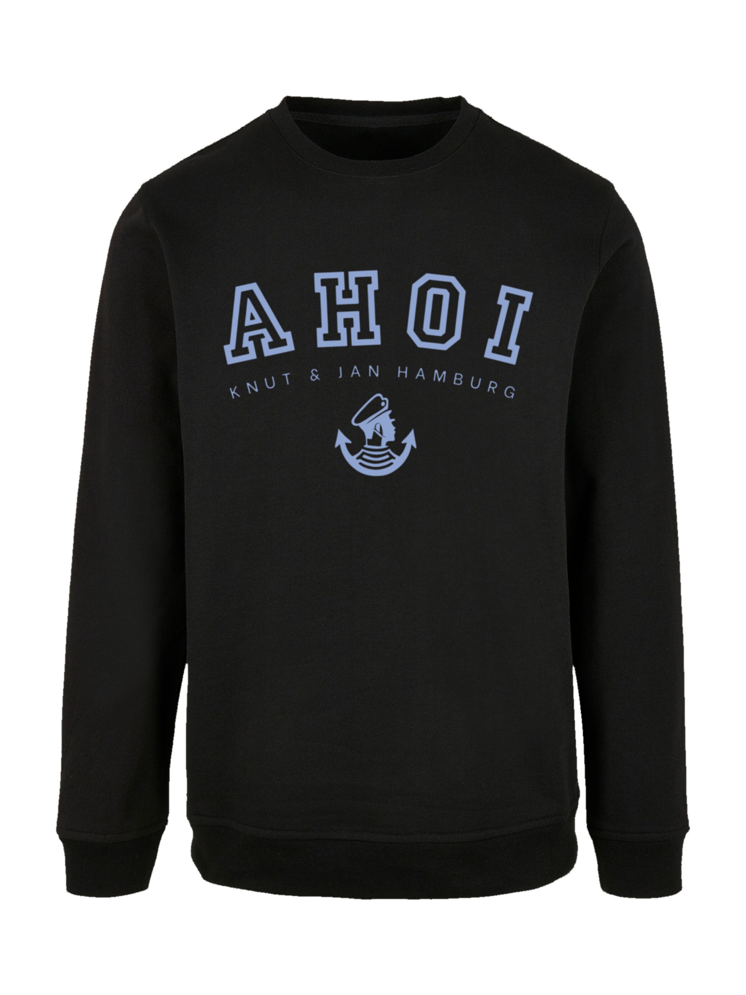 F4NT4STIC Sweatshirt 'Ahoi Knut & Jan Hamburg' in Zwart: voorkant