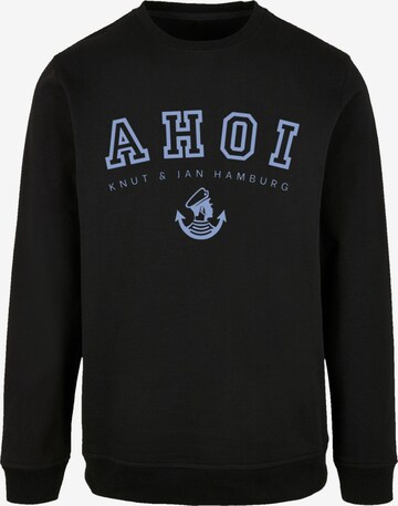 F4NT4STIC Sweatshirt 'Ahoi Knut & Jan Hamburg' in Black: front