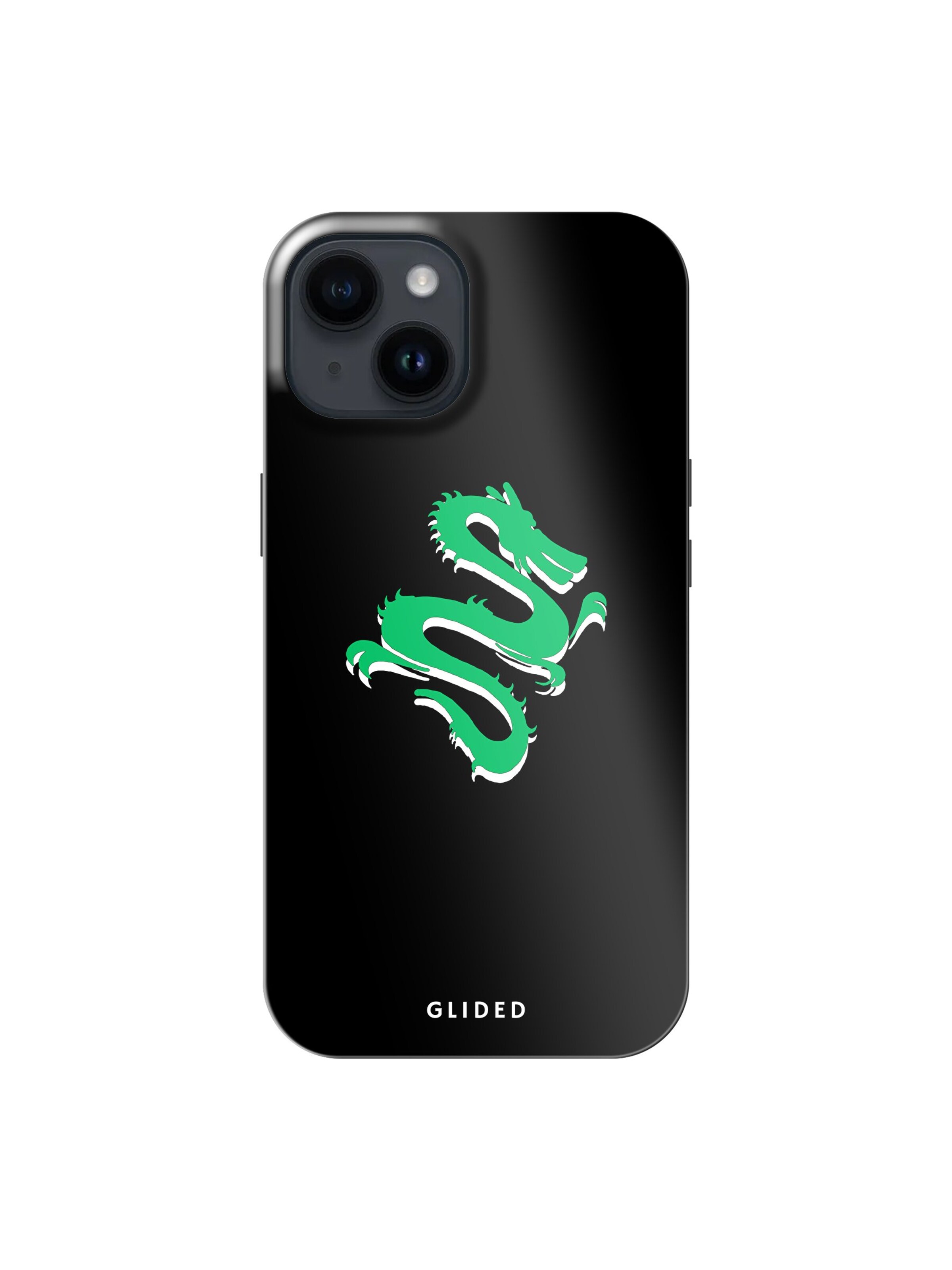 Glided Smartphonehülle 'Emerald Dragon Glided Handyhülle' in Schwarz: Vorderseite